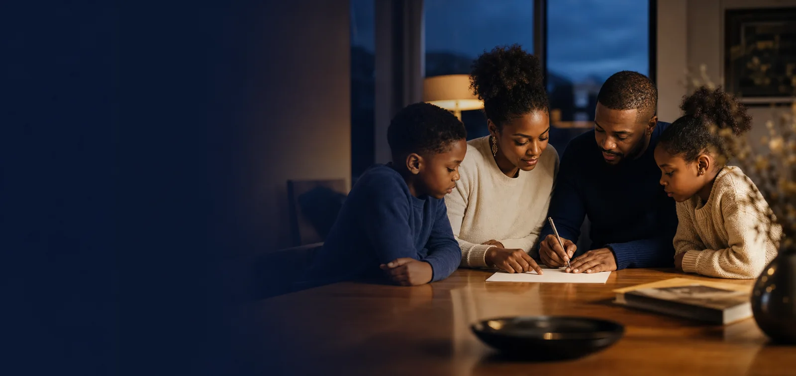 A family creating a shared vision together